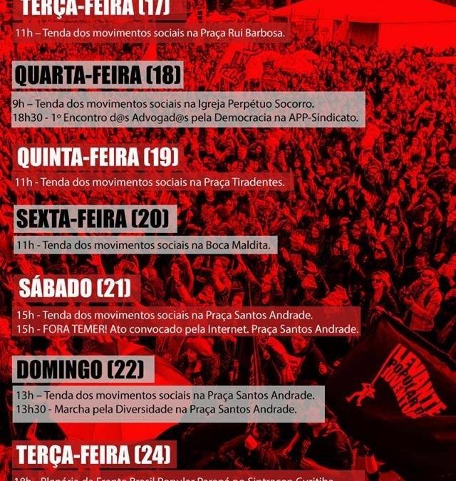 AGENDA DE MOBILIZAÇÃO DA FRENTE BRASIL POPULAR