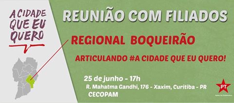 Reunião com filliados da Regional BOQUEIRÃO (25/06)